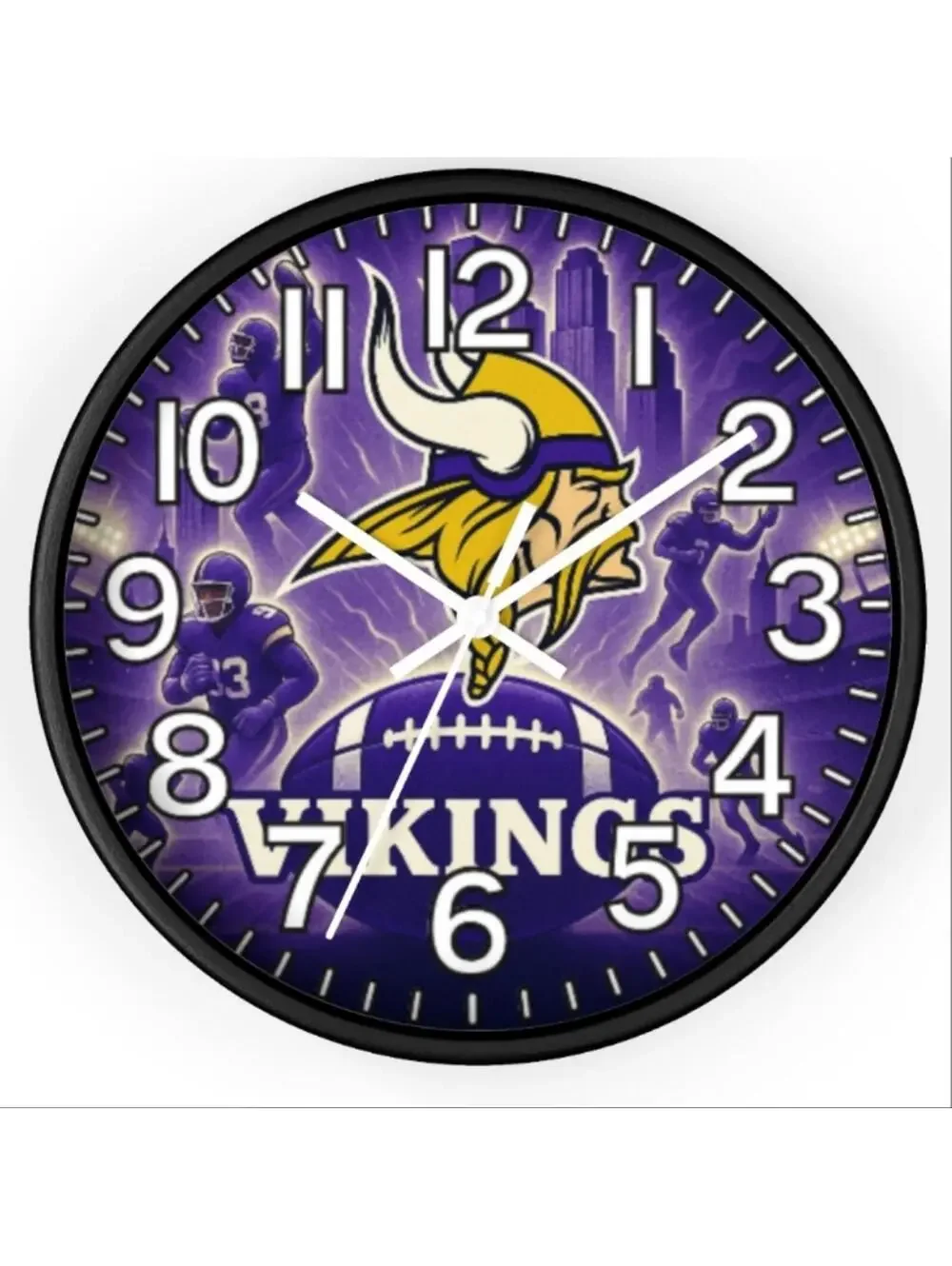 MINNESOTA VIKINGS Glow In The Dark Wall Clock New!